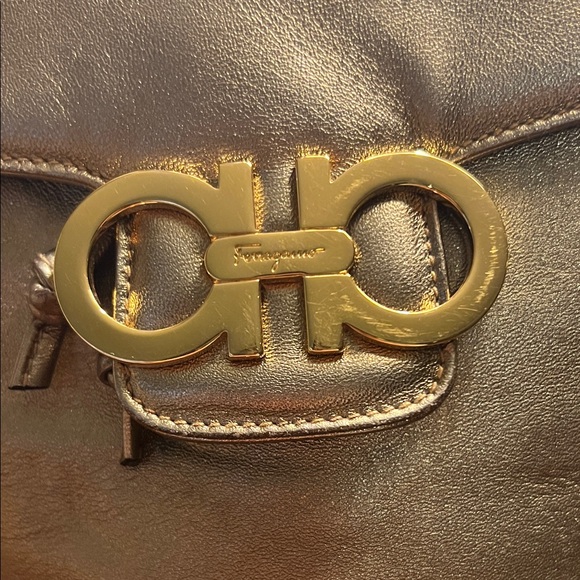 Salvatore Ferragamo Metallic Gold Shoulder Bag - Picture 3 of 12
